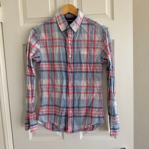 BONOBOS Slim Fit Plaid Button-Down Shirt XS